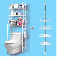 CLEAR - Combo Organizador Y Esquinero Baño Ducha