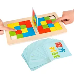 GENERICO - Juego De Mesa Madera Patrones Colores Figuras Logica