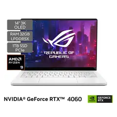 ASUS - ROG Zephyrus AMD Ryzen 9 8945HS SSD 1 TB LPDDR5X 32GB 14" OLED V. 8GB RTX 4060 Win 11 Home