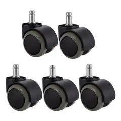 GENERICO - 5 Rodachinas Ruedas Para Silla De Oficina Recubrimiento Goma