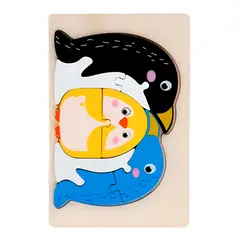 GENERICO - Rompecabeza Didactico Familia Animal Amor Aprendizaje Niños