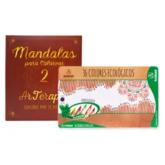 ARTISAN - Libro De Mandalas Para Colorear Libro + 36 Colores Promo Set