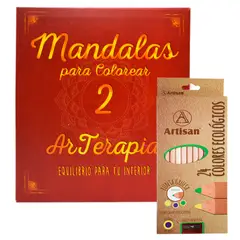 ARTISAN - Libro De Mandalas Para Colorear Libro + 24 Colores Promo Set