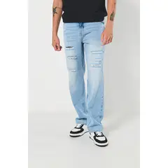 KOAJ - Jean vintage 90´S azul claro tiro medio con rotos delan