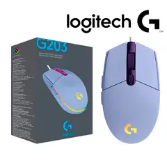 LOGITECH - Mouse Gamer G203 Lightsync, 6 Botones, 200 a 8000dpi Lila