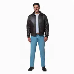 LEC LEE - Chaqueta Cuero Hombre Café XLCafé