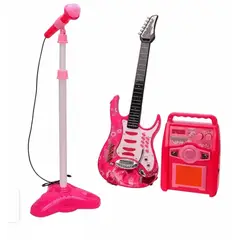 GENERICO - Guitarra Eléctrica De Juguete Microfono Parlante Rock Rosada