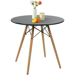 ZER - Mesa de Comedor Eames Redonda Madera Con Patas De Madera Haya
