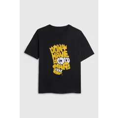 KOAJ - Camiseta cuello redondo negra con diseño de Los Simpson Niño