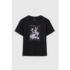 KOAJ - Camiseta hombro rodado para niña estampado en frente de Niña