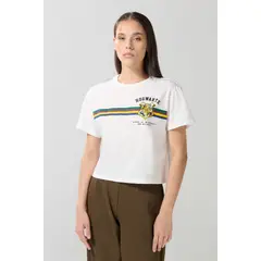 KOAJ - Camiseta crop top crema con arte de Harry Potter en fre Mujer