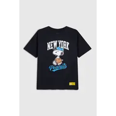 KOAJ - Camiseta de Snoopy oversize azul intensa con manga cort Niño