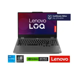 LENOVO - PORTATIL GAMER LOQ 15IAX9, I5 12450HX, SSD 512GB, DDR5 40GB, 6GB RTX3050