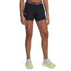 UNDER ARMOUR - Short Tch Ply Up 2N1 Mujer-Negro