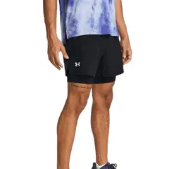 UNDER ARMOUR - Pantaloneta Launch 5 2N1 Hombre-Negro