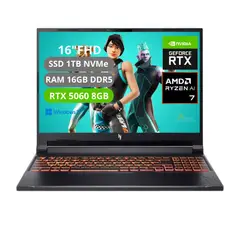 ACER - PORTATIL NITRO V16 AI RYZEN AI 7 350 RAM 16GB SSD 1TB RTX 5060 8GB