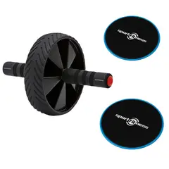 SPORTFITNESS - Rueda Abdominal Y Discos Deslizantes Para Fitness
