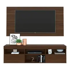 GENERICO - Rack + Panel California Para Tv Hasta De 65 Pulgadas Color Marrón Oscuro