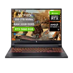 ACER - PORTATIL NITRO V16 AI RYZEN AI 7 350 RAM 32GB SSD 2TB RTX 5060 8GB