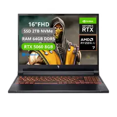 ACER - PORTATIL NITRO V16 AI RYZEN AI 7 350 RAM 64GB SSD 2TB RTX 5060 8GB
