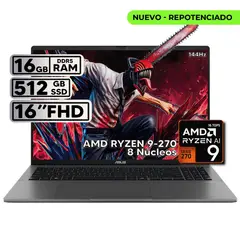 ASUS - PORTÁTIL 16″ RYZEN 9 16GB RAM 512GB SSD WUXGA GRIS + KASPERSKY