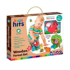 TOY LOGIC - Set 13 Cubos Bloques en Madera Bosque Kids Hits