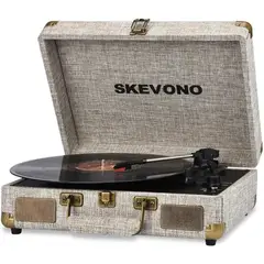 GENERICO - Tocadiscos de vinilo con receptor Bluetooth integrado y 2 altavoces estéreo Skenovo