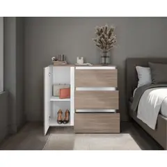RTA DESIGN - Organizador Niza Bardolino y Blanco con tres cajones y gran capacidad de almacenamiento