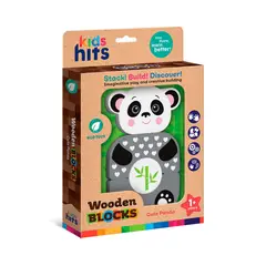 TOY LOGIC - Set 4 Cubos Bloques de Madera Didácticos Panda Kids Hits