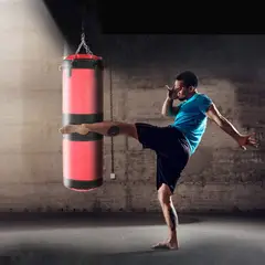 GENERICO - Saco De Boxeo Rojo Rojo De 80 CM Gancho De Boxeo Vacío
