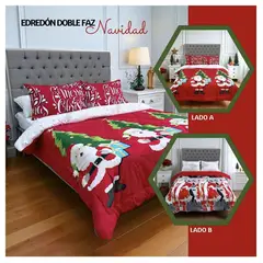 HOGARETO - Edredón Doble faz Navidad Cama Doble