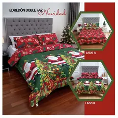 HOGARETO - Edredón Doble faz Navidad Cama Doble
