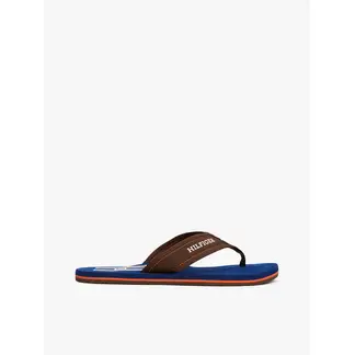 TOMMY HILFIGER - Sandalias marrón con monotipo Hilfiger