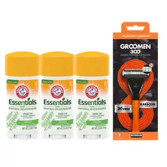 GROOMEN - Pack x3 Desodorante Arm&Hammer + Máquina 300 X1 Rto