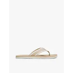 TOMMY HILFIGER - Sandalias beige con logo del monotipo Hilfiger
