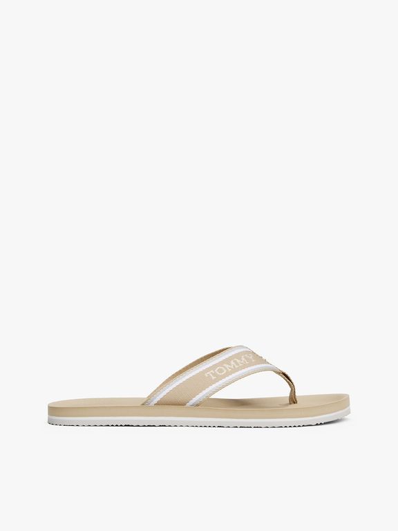 Imagen de Sandalias beige con logo del monotipo Hilfiger