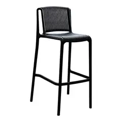 DISTRIONLINE - Butaco Alto Elegante con Respaldo Abierto Negro Set X2