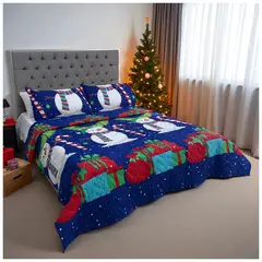 HOGARETO - Edredón Unifaz Navidad Cama Doble