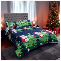 HOGARETO - Edredón Unifaz Navidad Cama Doble