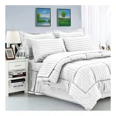 GENERICO - Plumon Edredon Cubrelecho Cama Sencilla + 2 Fundas Almohada Blanco