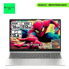 HP - PORTÁTIL RYZEN 5 7520U 16GB RAM 512GB SSD 15.6" HD LED + GAME PASS