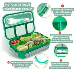 MONBENTO - Lonchera Bento 4 Compartimientos Térmica 1.3 L