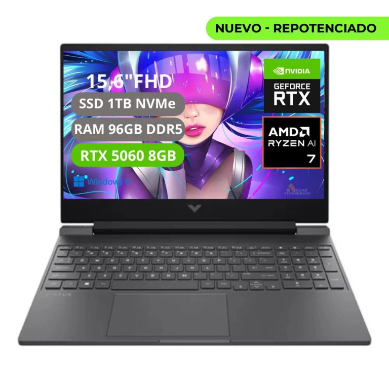 Imagen de PORTATIL VICTUS 15-FB3001NR RYZEN AI 7 350 RAM 96GB SSD 1TB RTX 5060 8GB FHD