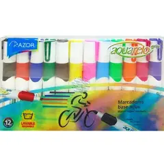 AZOR - PLUMON LAVABLE AQUARELO GRIP CARTERA POR 12