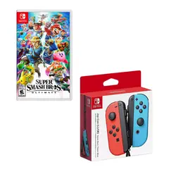 NINTENDO - Control Switch Joy-con Neon Con Juego Super Smash Bross