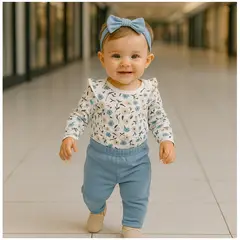 AMERICAN GENERICS - Conjunto Ropa Bebe Niña Body Pantalón y Balaca Cómoda y Adorable