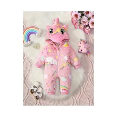 GENERICO - Pijama Disfraz Unicornio Para Bebe Enterizo Mameluco