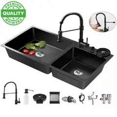 ONE PIXEL - Lavaplatos Fregadero De Cocina Kit Con Grifo