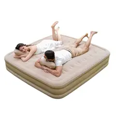 GENERICO - Colchón Inflable Doble Camping Viaje Beige H4048