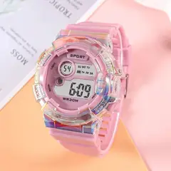 GENERICO - RELOJ NUDE TORNASOL REDONDO DIGITAL DEPORTIVO PARA MUJER + CAJA